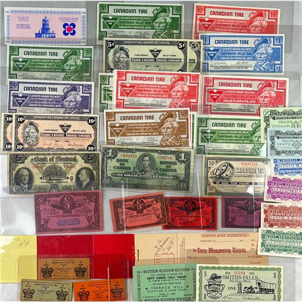 Canadian Scrip & Banknotes - Lot of 55