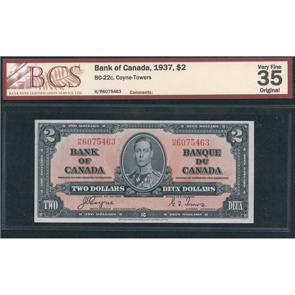 Bank of Canada $2, 1937