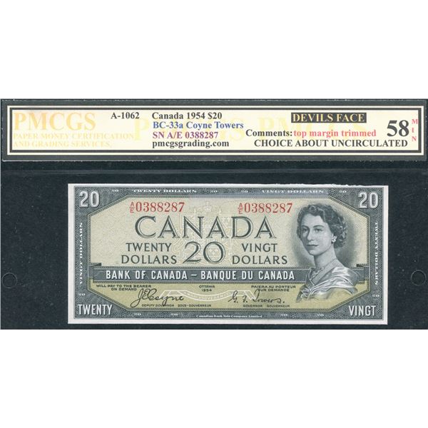 Bank of Canada $20, 1954 - Devil's Face