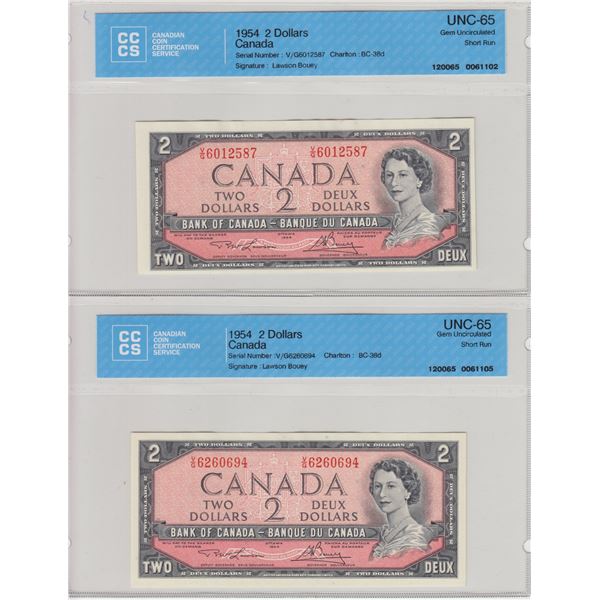 Bank of Canada $2, 1954 - Lot
