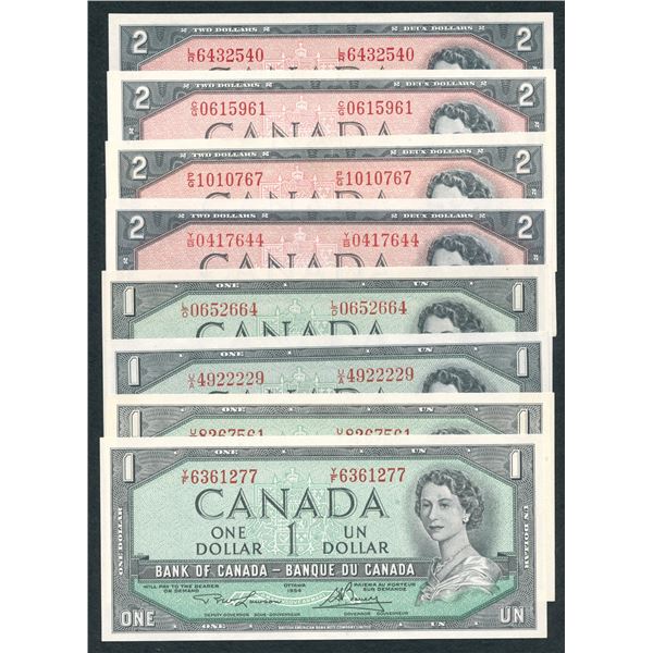 Bank of Canada 1954 - Lot of 15 Banknotes