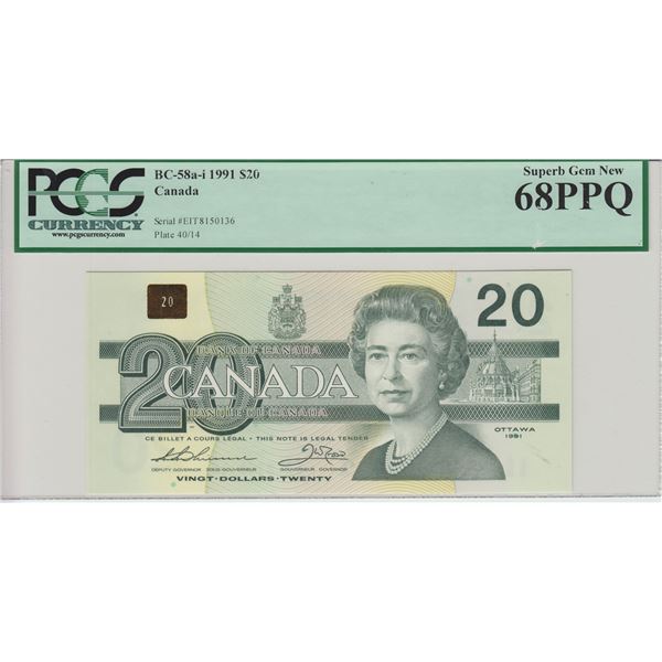 Bank of Canada $20, 1991 - UNC 68 PPQ