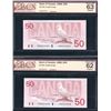 Image 1 : Bank of Canada $50, 1988 - Consecutive Pair