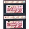 Image 2 : Bank of Canada $50, 1988 - Consecutive Pair