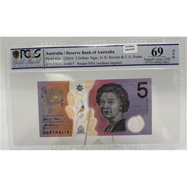 Australia, Reserve Bank of Australia $5, 2016.