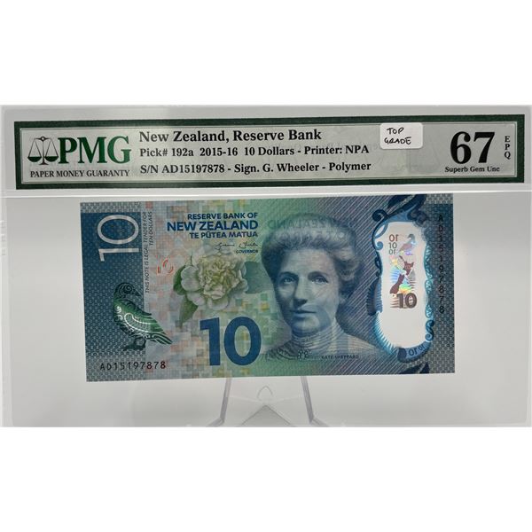 New Zealand - Reserve Bank $10, 2015-16