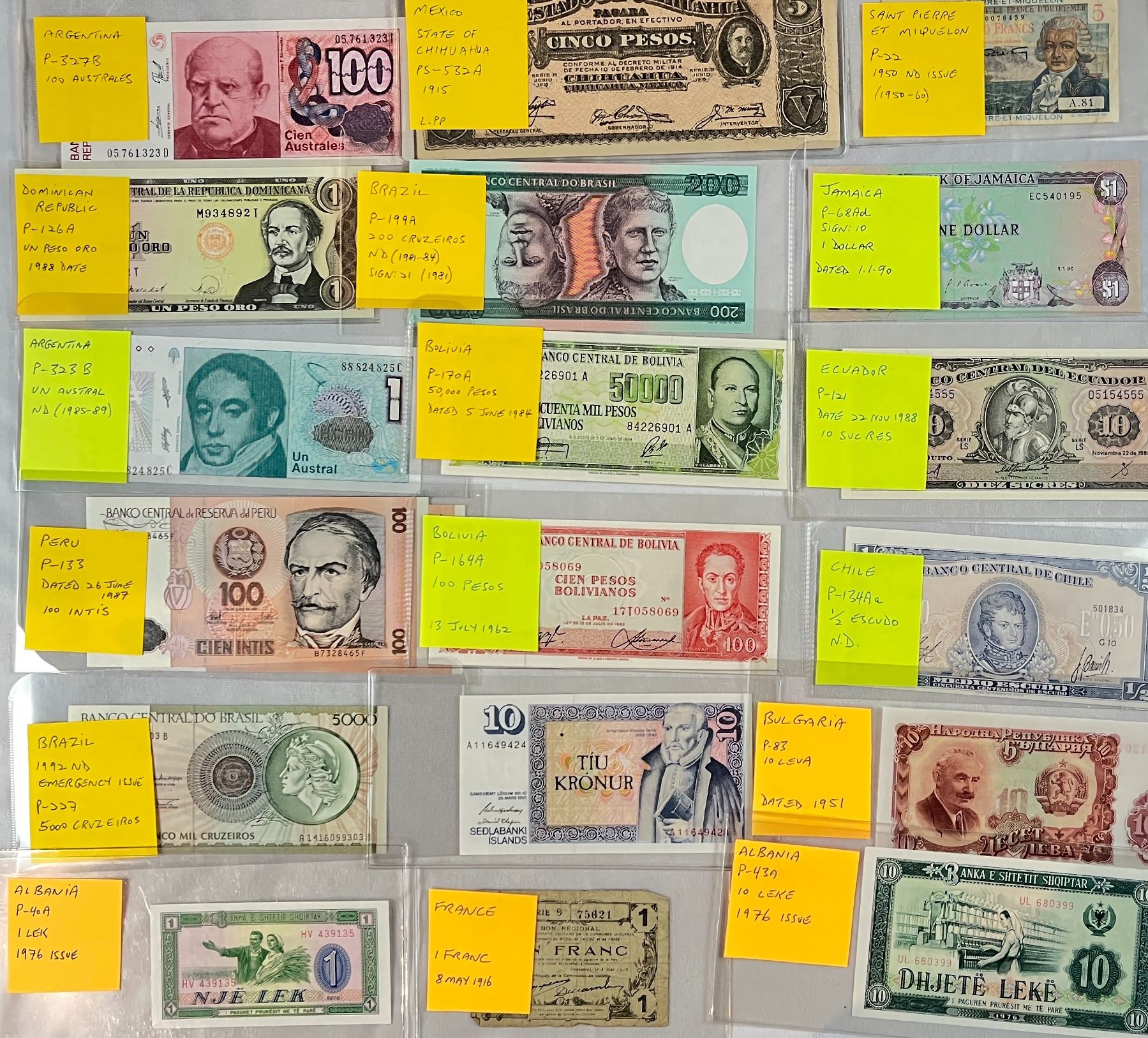 Foreighn Notes Foreign Banknotes - Lot of 139