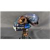 Image 5 : PAINTED STEAMPUNK SKULL ON STAND WITH REMOVABLE GLASS LID - APPROX. 11" TALL