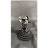 Image 2 : PAINTED STEAMPUNK SKULL ON STAND WITH REMOVABLE GLASS LID: APPROX. 7.5" TALL