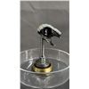 Image 3 : SMALL CRYSTAL DECORATED SKULL ON STAND WITH REMOVABLE GLASS LID: APPROX. 10" TALL