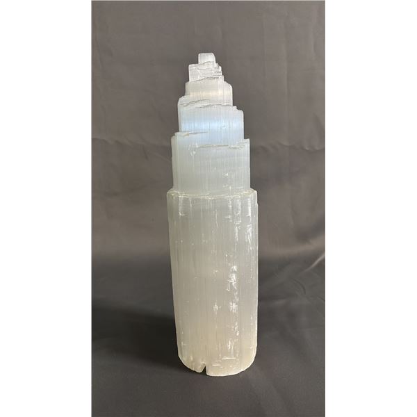 SELENITE CRYSTAL TOWER: APPROX. 14" TALL