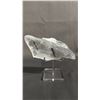Image 2 : CLEAR SELENITE CRYSTAL ON STAND: CRYSTAL IS APPROX. 7"W X 4"T