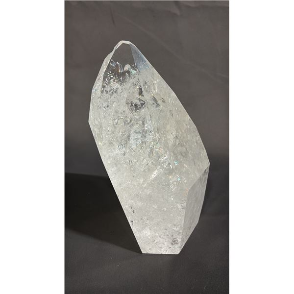 CRACKLE CLEAR QUARTZ CRYSTAL: APPROX. 8"T X 4"W