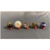 Image 1 : (5) TIGER'S EYE, AMETHYST, SMOKEY QUARTZ & OTHER SPHERES WITH STANDS: LARGEST IS APPROX. 1"