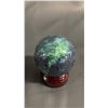 Image 2 : GREEN TOURMALINE QUARTZ, RUBY IN KYANITE & BLUE FLOWER AGATE 2" SPHERES ON STANDS