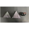 Image 2 : GREEN FLUORITE, BLACK TOURMALINE, GREEN QUARTZ, CARVED FLUORITE TRIANGLES & GEMSTONE 6-SIDED DICE