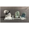 Image 4 : GREEN FLUORITE, BLACK TOURMALINE, GREEN QUARTZ, CARVED FLUORITE TRIANGLES & GEMSTONE 6-SIDED DICE