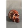 Image 2 : CARVED RED AGATE GEODE SKULL: APPROX. 3" TALL