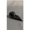 Image 2 : CARVED OBSIDIAN RAVEN SKULL: APPROX. 4" LONG X 1.5" TALL