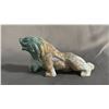 Image 1 : CARVED MOSS AGATE LION: APPROX. 8" LONG X 4" TALL