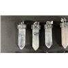 Image 2 : COLLECTION OF ASSORTED CRYSTAL POINT PENDANTS & A .925 SILVER BRACELET WITH A FIRE OPAL CABOCHON