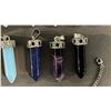 Image 5 : COLLECTION OF ASSORTED CRYSTAL POINT PENDANTS & A .925 SILVER BRACELET WITH A FIRE OPAL CABOCHON