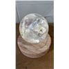 Image 2 : 3" QUARTZ CRYSTAL SPHERE ON WOOD LED ILLUMINATED BASE: SELECTABLE LIGHT COLOURS & MODES