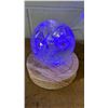 Image 6 : 3" QUARTZ CRYSTAL SPHERE ON WOOD LED ILLUMINATED BASE: SELECTABLE LIGHT COLOURS & MODES