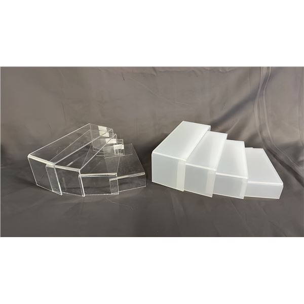 (2) SETS OF ACRYLIC DISPLAY RISERS