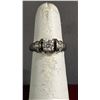 Image 1 : LADIES 14KT WHITE GOLD DIAMOND RING: 1 ROUND BRILLIANT CUT 3.12MM NATURAL DIAMOND (.50CT) & 10 ROUND