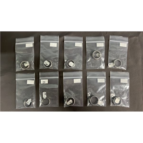 (10) ASSORTED ALLOY METAL BAND RINGS