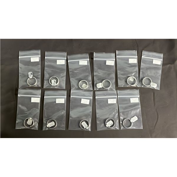 (11) ASSORTED ALLOY METAL BAND RINGS