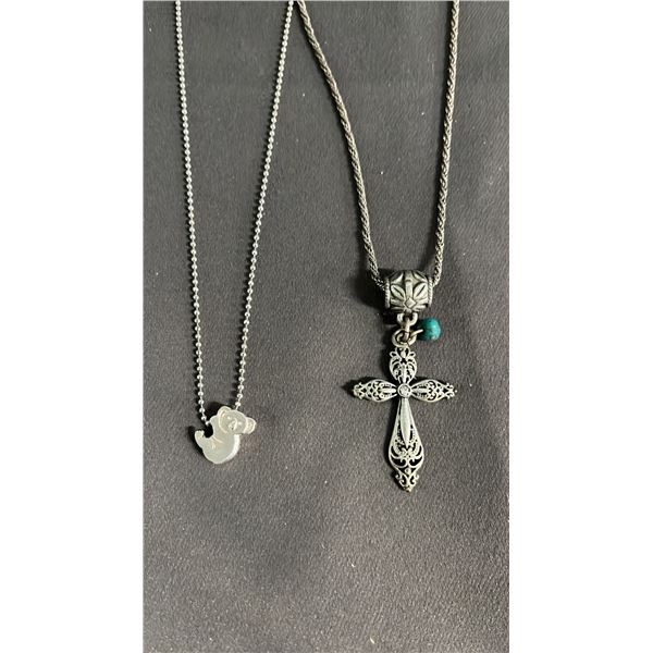 CRUCIFIX & TURQUOIS BEAD ON .925 CHAIN & .925 KOALA CHARM ON .925 CHAIN
