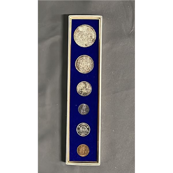 1966 CANADIAN COIN SET: CONTAINS $1, 50 CENT, 25 CENT, 10 CENT, 5 CENT & PENNY