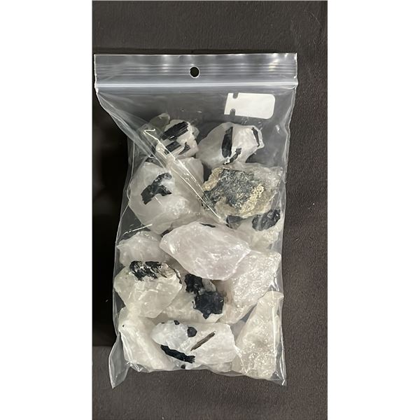 BAG OF BLACK TOURMALINE MATRIX CRYSTALS