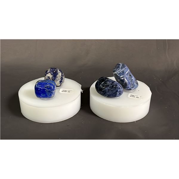 LAPIZ LAZULI STONES ON STAND & SODALITE STONES ON STAND