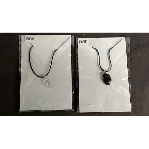 EMERALD PENDANT NECKLACE & AQUAMARINE PENDANT NECKLACE