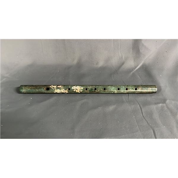 CHINESE MOTTLED JADE FLUTE