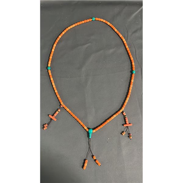 SINO-TIBETAN CORAL BEAD NECKLACE