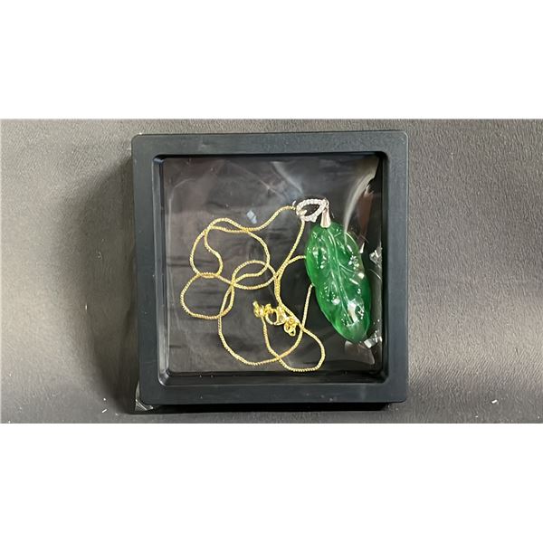 STERLING SILVER BUCKLED JADEITE NECKLACE