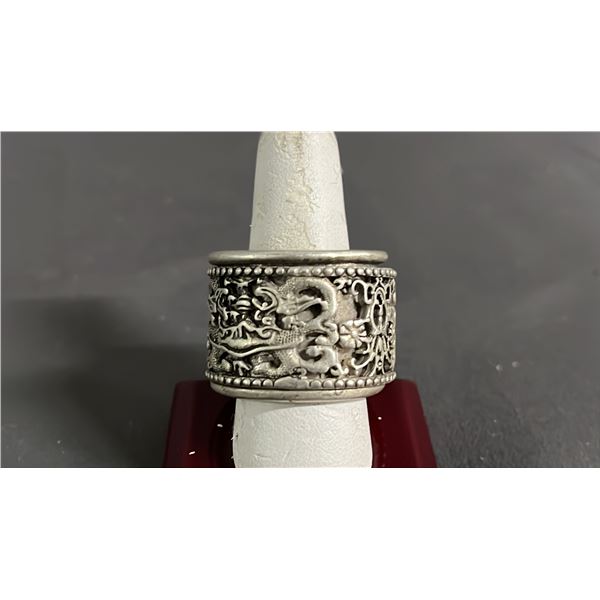 SINO-TIBETAN ROTATING RING: SIZE 13.5