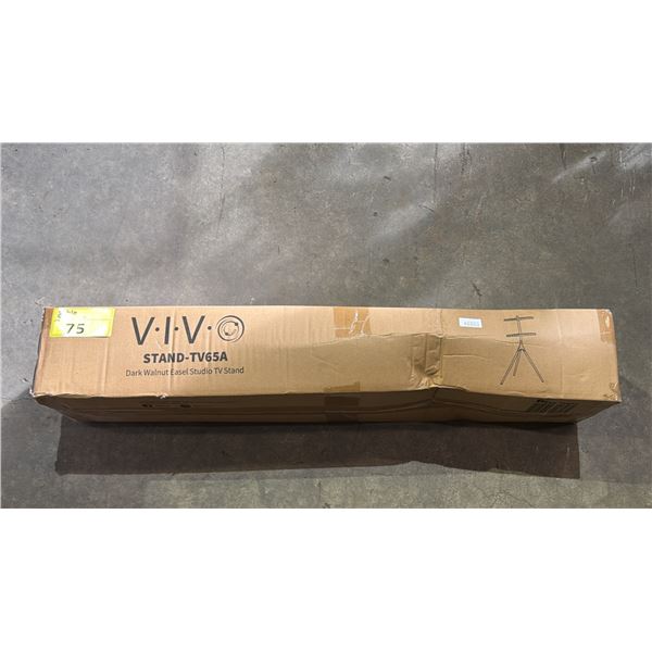 VIVO DARK WALNUT EASEL STUDIO TV STAND MODEL STAND-TV65A