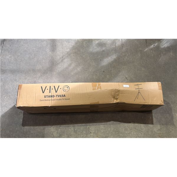 VIVO DARK WALNUT EASEL STUDIO TV STAND MODEL STAND-TV65A