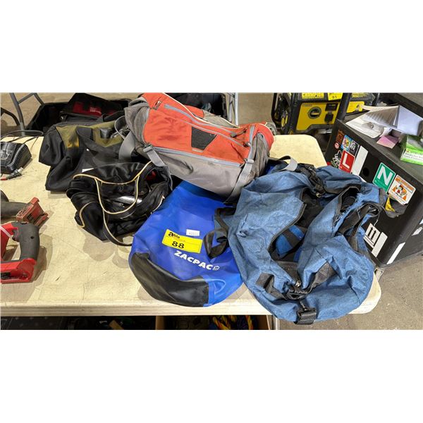 ASSORTED BAGS & TOOL BAGS WITH SOME TOOL CONTENTS