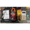 Image 3 : ASSORTED TOOLS INCLUDING; STUD FINDER, PROSTAR PRO DIGITAL CLAMP METER, WIRE TRACKER EMITTER & MORE