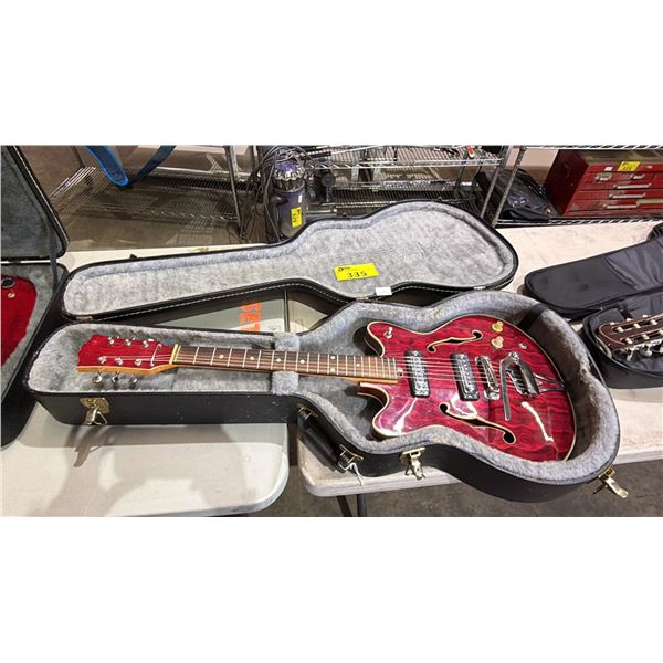 VINTAGE JAPANESE MADE  HOLLOW BODY ELECTRIC GUITAR WITH CASE