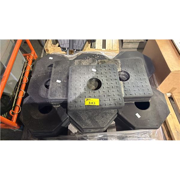 PALLET OF ASSORTED HEAVY DUTY BASE WEIGHTS
