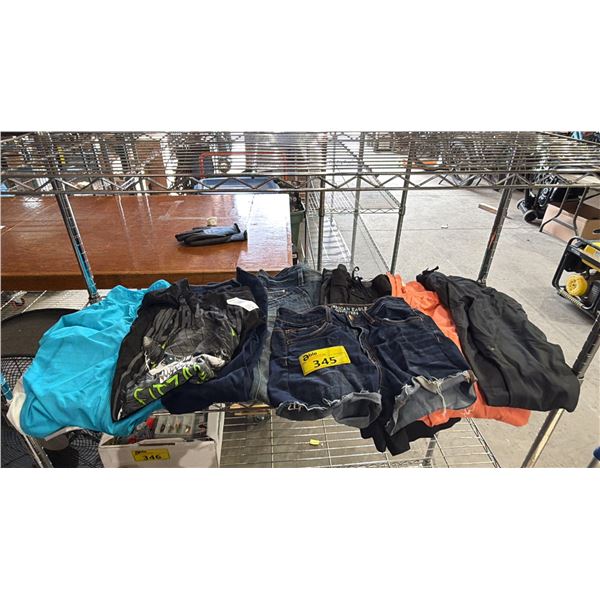 SHELF OF ASSORTED CLOTHING