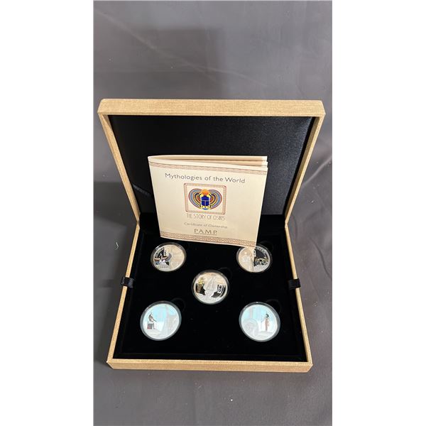 2013 NIUE "MYTHOLOGIES OF THE WORLD: THE STORY OF OSIRIS" .999 SILVER $2 COIN SET IN CASE