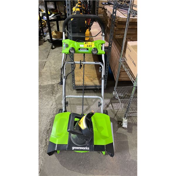 GREENWORKS 20-INCH 13 AMP CORDED ELECTRIC SNOW THROWER (WORKING CONDITION UNKNOWN)